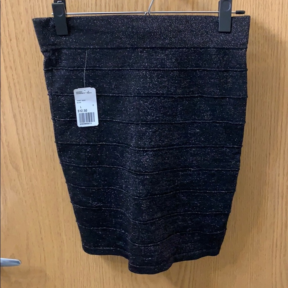 Sparkly Black Forever 21 Pencil Skirt